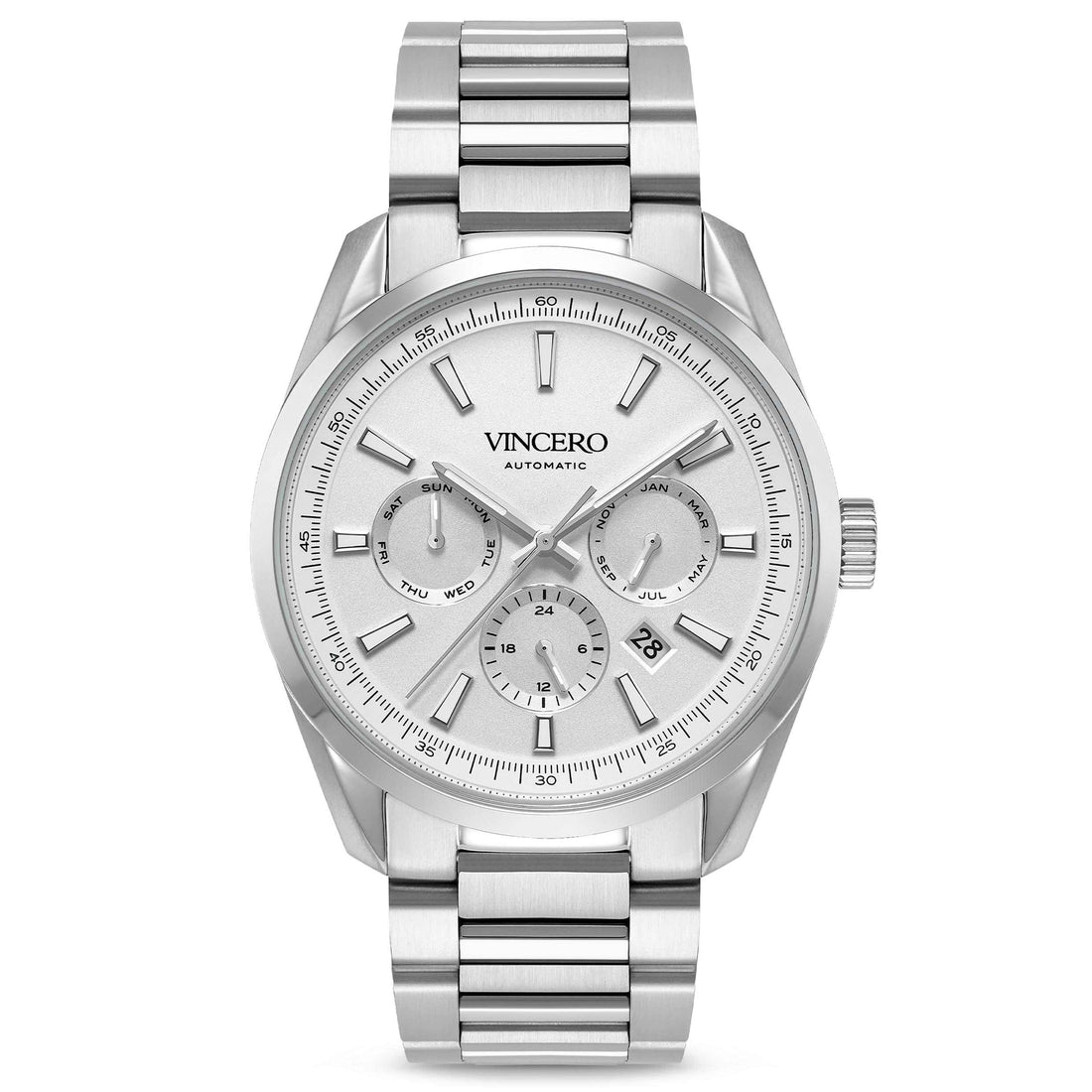 The Reserve Automatic Watch in gray and silver colorway with 41mm stainless steel case