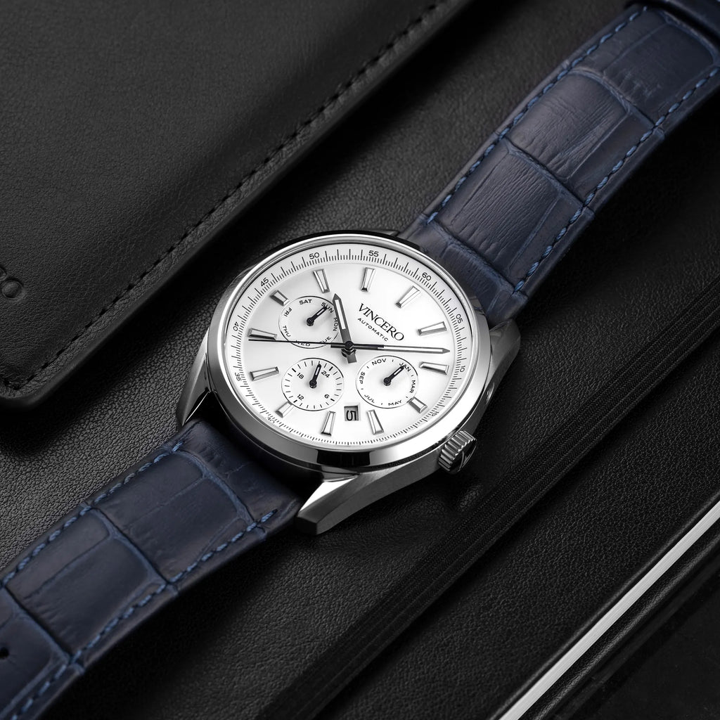 The Reserve Automatic Watch in Blue and Silver - Refined Design