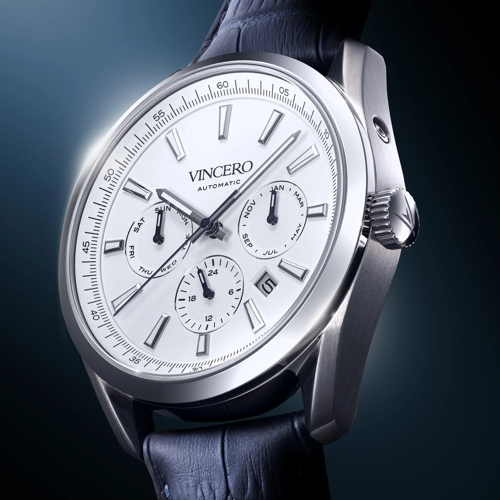 The Reserve Automatic Watch in Blue and Silver - Refined Design