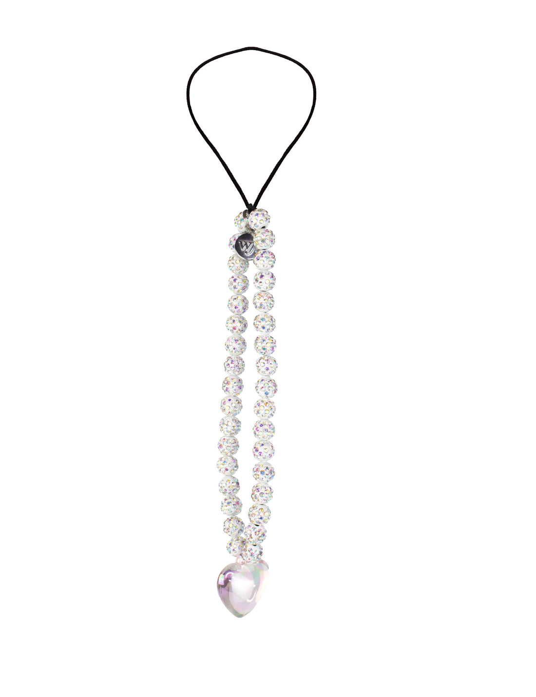Pink Heart Rhinestone Beaded Phone Wristlet Strap