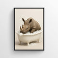 Rhino Animal Bathroom Tub Poster