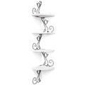 Alsonerbay Floating Corner Wood Shelves 4 Tier Wall Mounted Rustic Storage Shelf Cat Shaped Shelving for Wall Solid Wooden Decor for Living Room Bedroom Kitchen Bathroom Office White