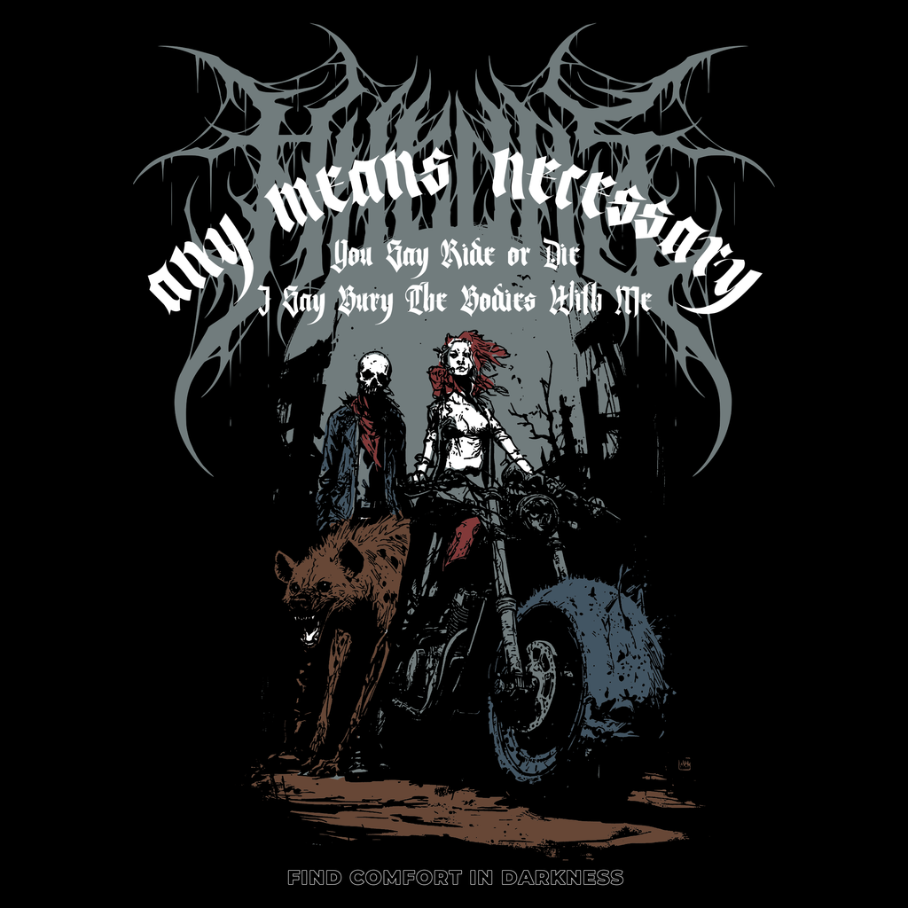 Ride or Die Heavyweight Zip Up Hoodie in Black - Image 5