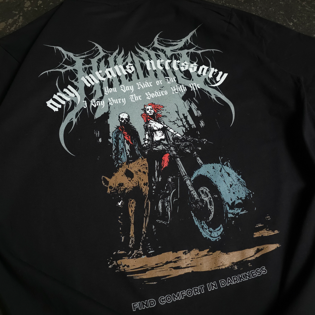 Ride or Die Heavyweight Cotton Graphic T-Shirt in Black - Image 3