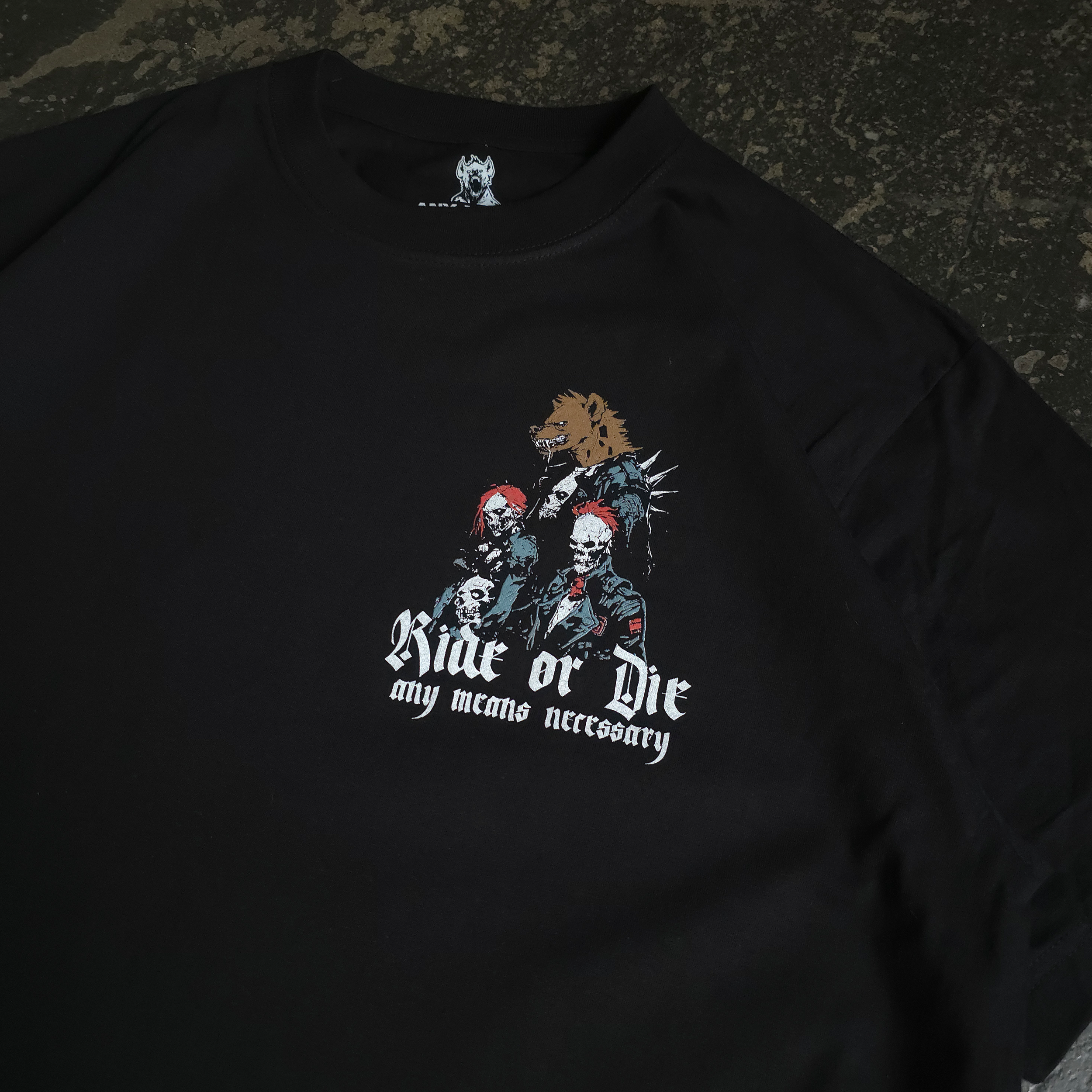 Ride or Die Heavyweight Cotton Graphic T-Shirt in Black - Image 4