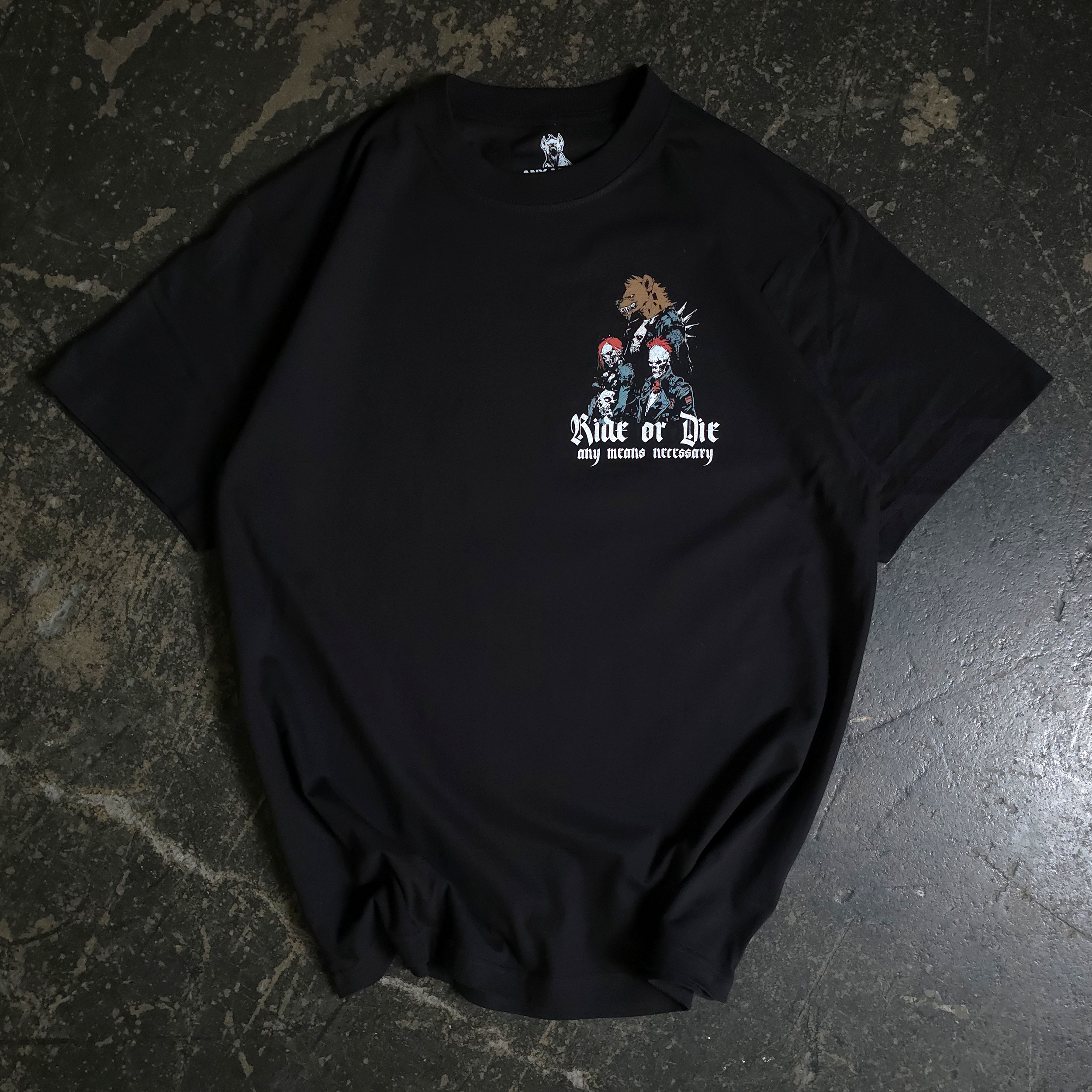 Ride or Die Heavyweight Cotton Graphic T-Shirt in Black - Image 2