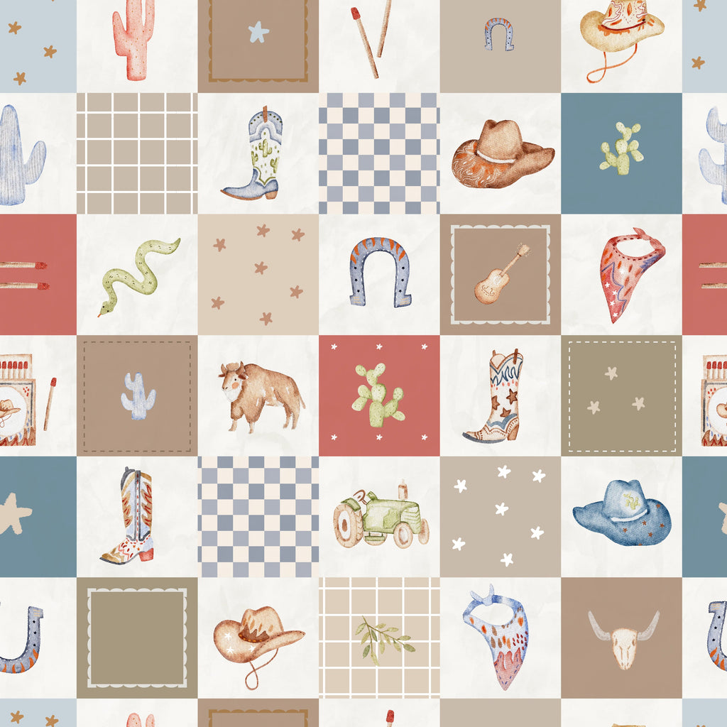 Rip Geometric Removable Wallpaper - Blue, Brown & Red