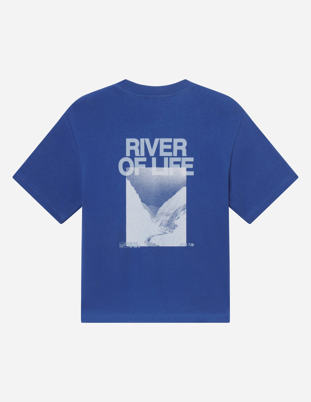River of Life Heavyweight Cotton Boxy Fit Tee – Blue