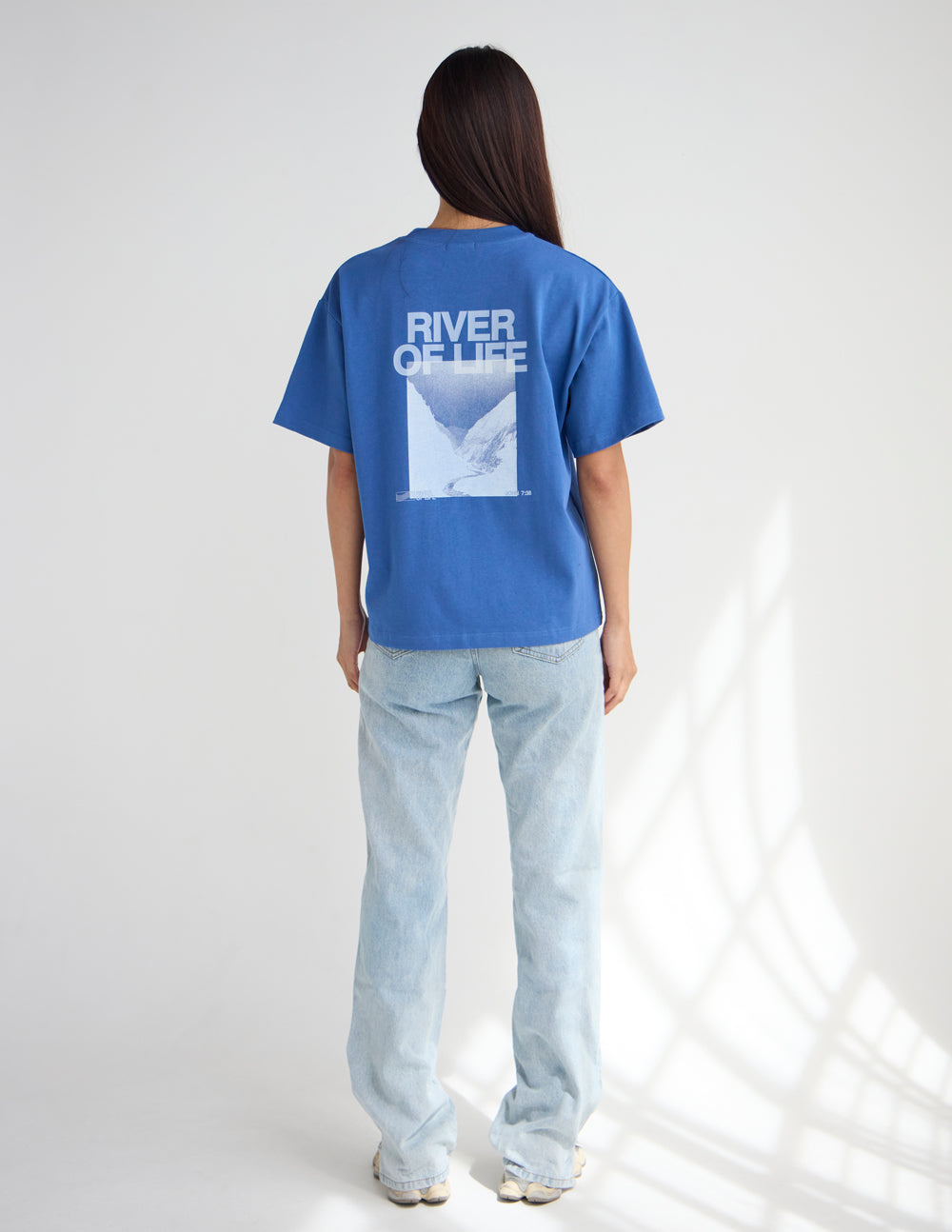 River of Life Heavyweight Cotton Boxy Fit Tee – Blue