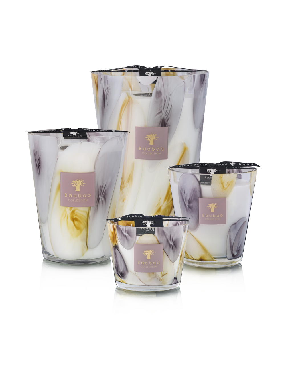 EilenRoc Max 10 Floral Scented Candle in Mauve and Saffron Yellow