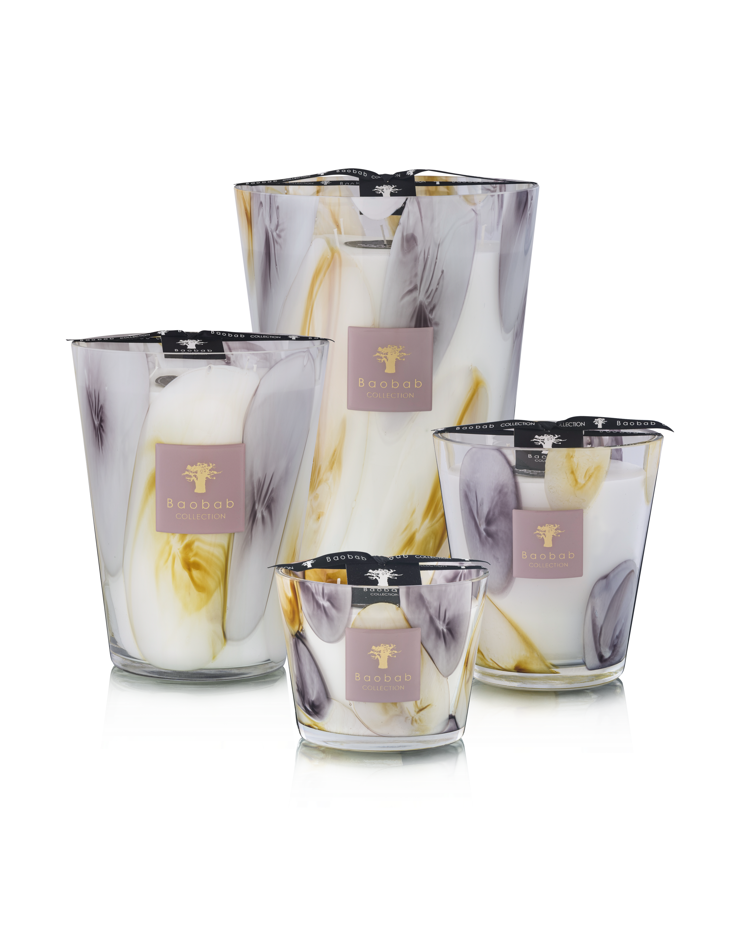 EilenRoc Max 10 Floral Scented Candle in Mauve and Saffron Yellow