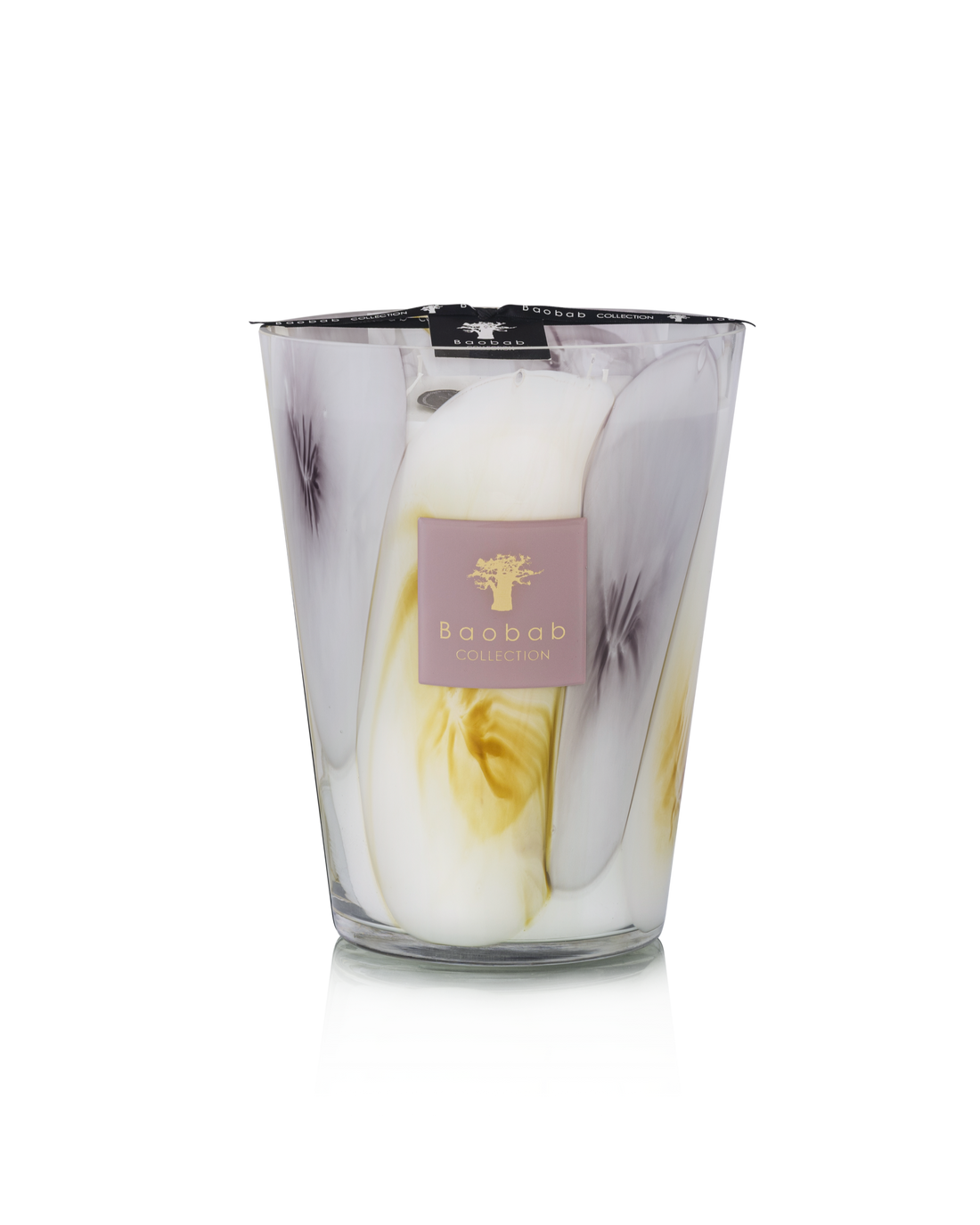 Baobab Collection EilenRoc Max 24 scented candle featuring mauve and saffron yellow hand-blown glass