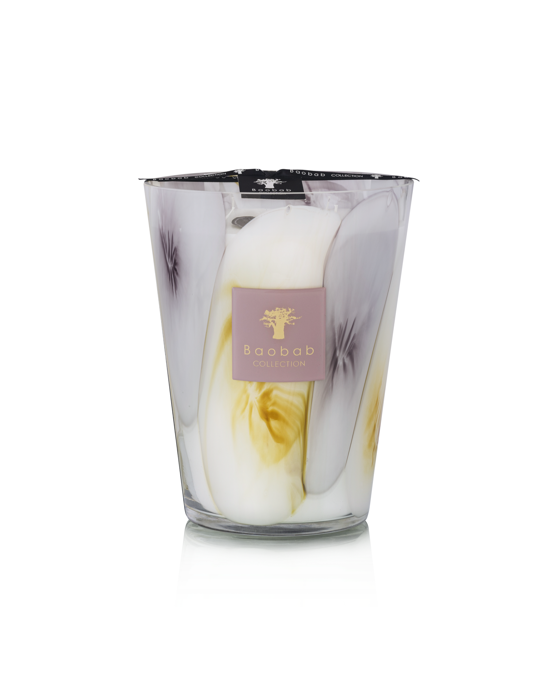 Baobab Collection EilenRoc Max 24 scented candle featuring mauve and saffron yellow hand-blown glass