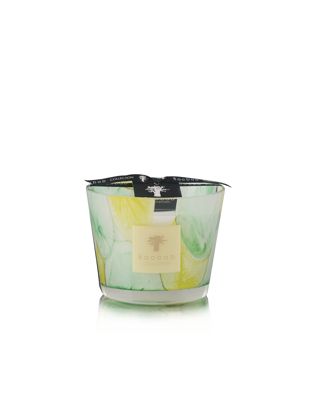 Baobab Collection Santo Sospir Max 10 scented candle with organic green and yellow glass patterns