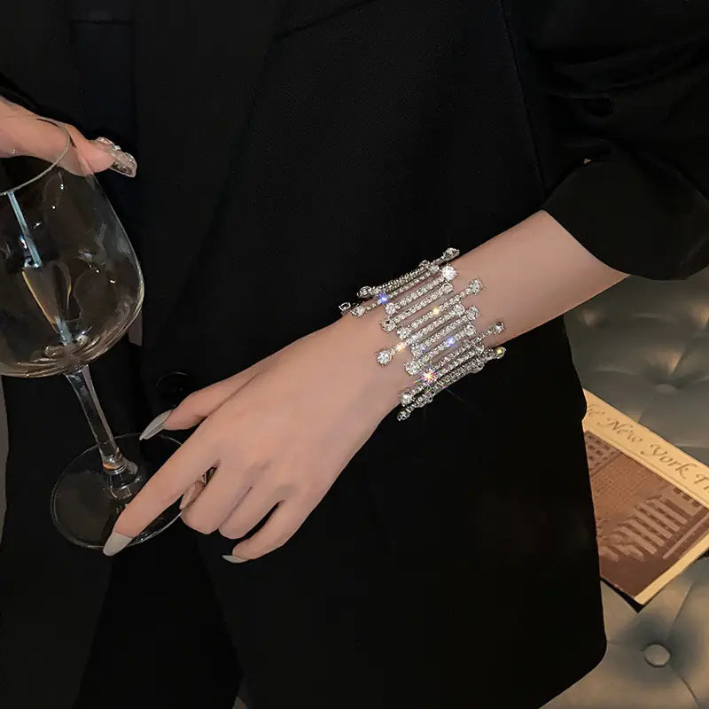 Luxury Rhinestone Statement Bracelet for Women
