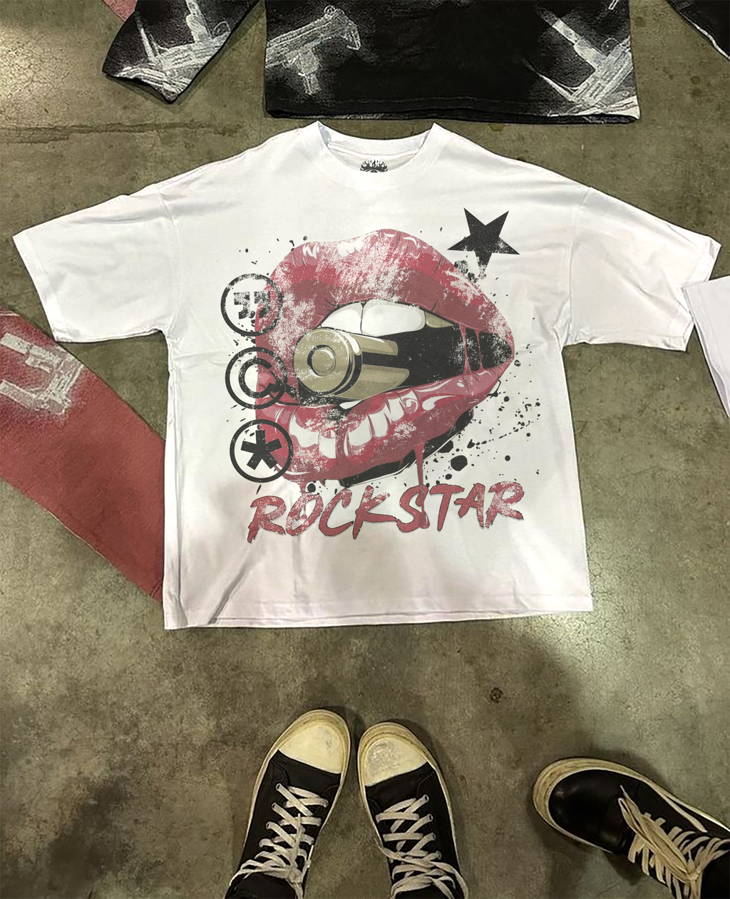 Rockstar Streetwear Graphic White Cotton T-Shirt Unisex Fit - Image 3