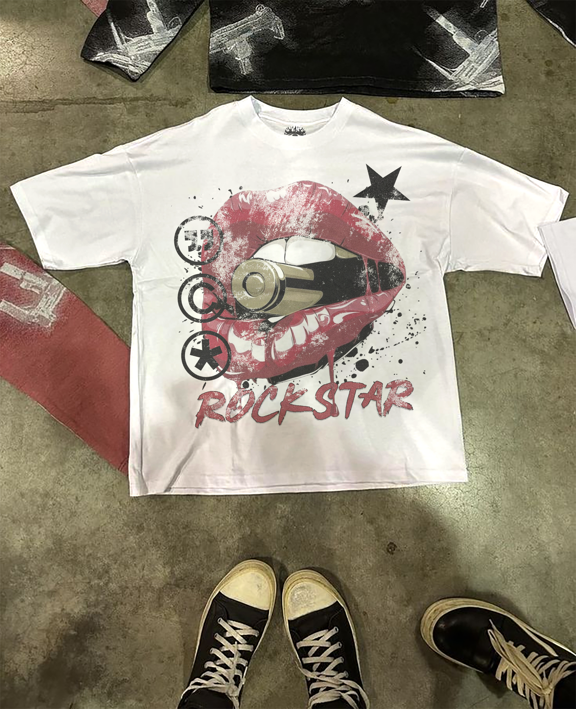 Rockstar Streetwear Graphic White Cotton T-Shirt Unisex Fit - Image 3