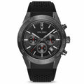 The Rogue 43mm watch in Gunmetal with Red details.