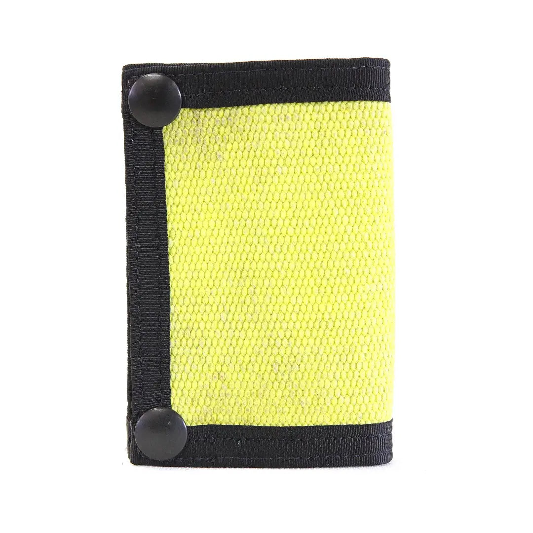 Rookie Snap Wallet in rugged yellow material, slim profile credit card holder