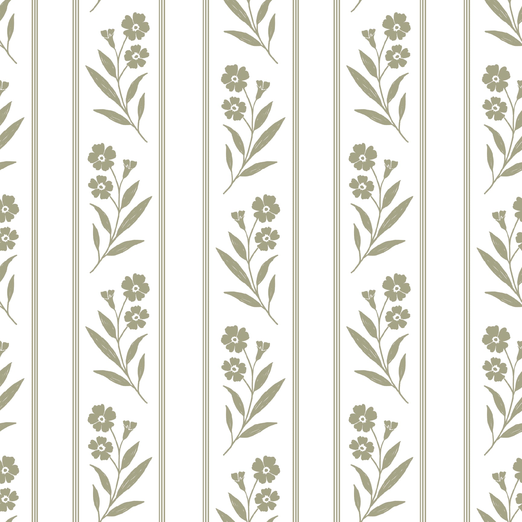 Rory Wallpaper: Soft Blush Pink & Dusty Rose Floral Stripe Motif
