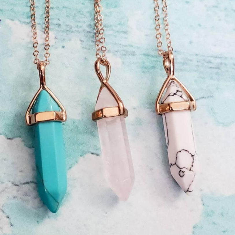 Rose Gold Spike Layering Necklace