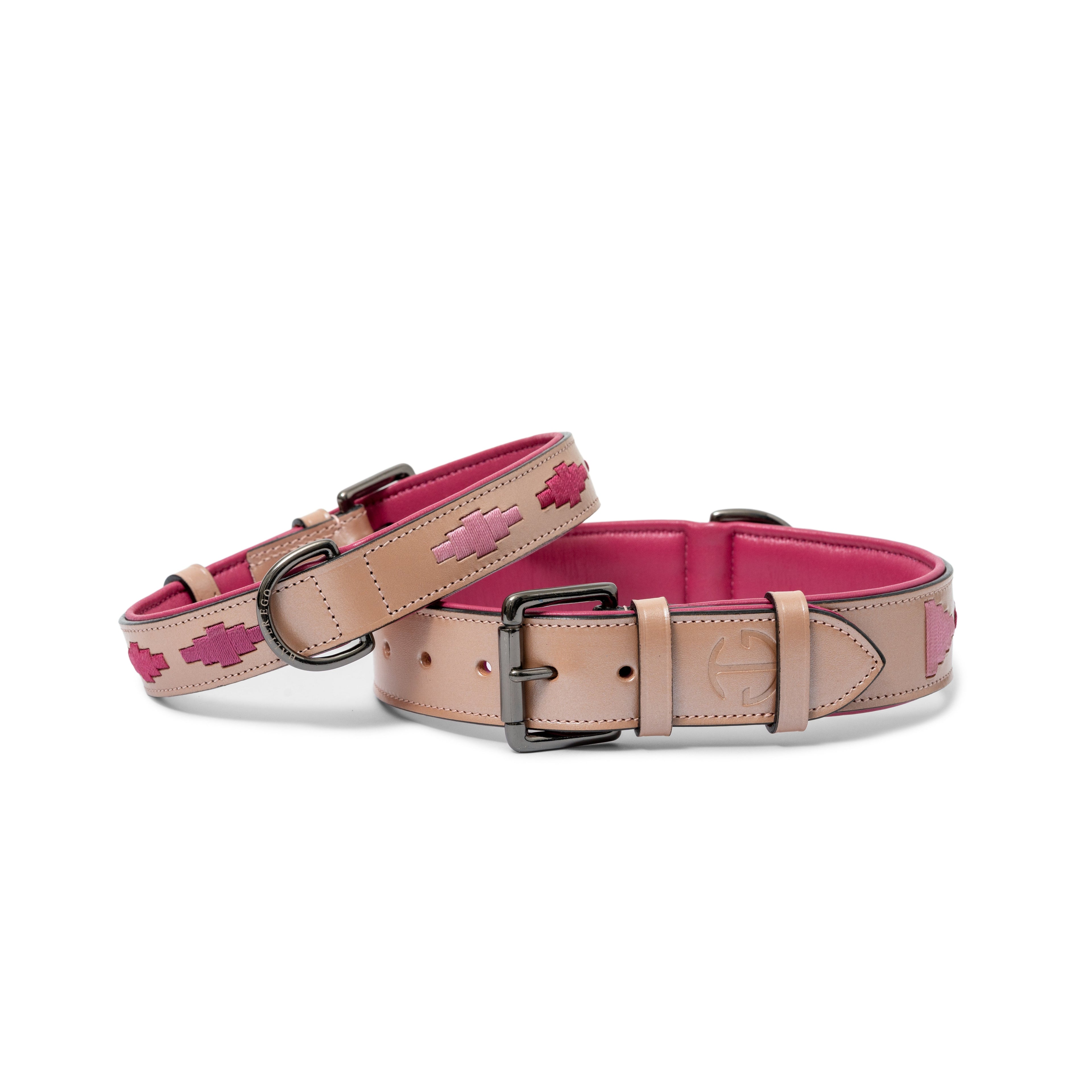Rosé Lumière Leather Dog Collar