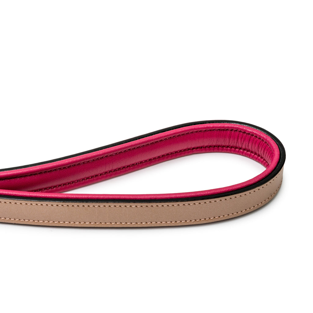 Rosé Lumière Leather Dog Leash