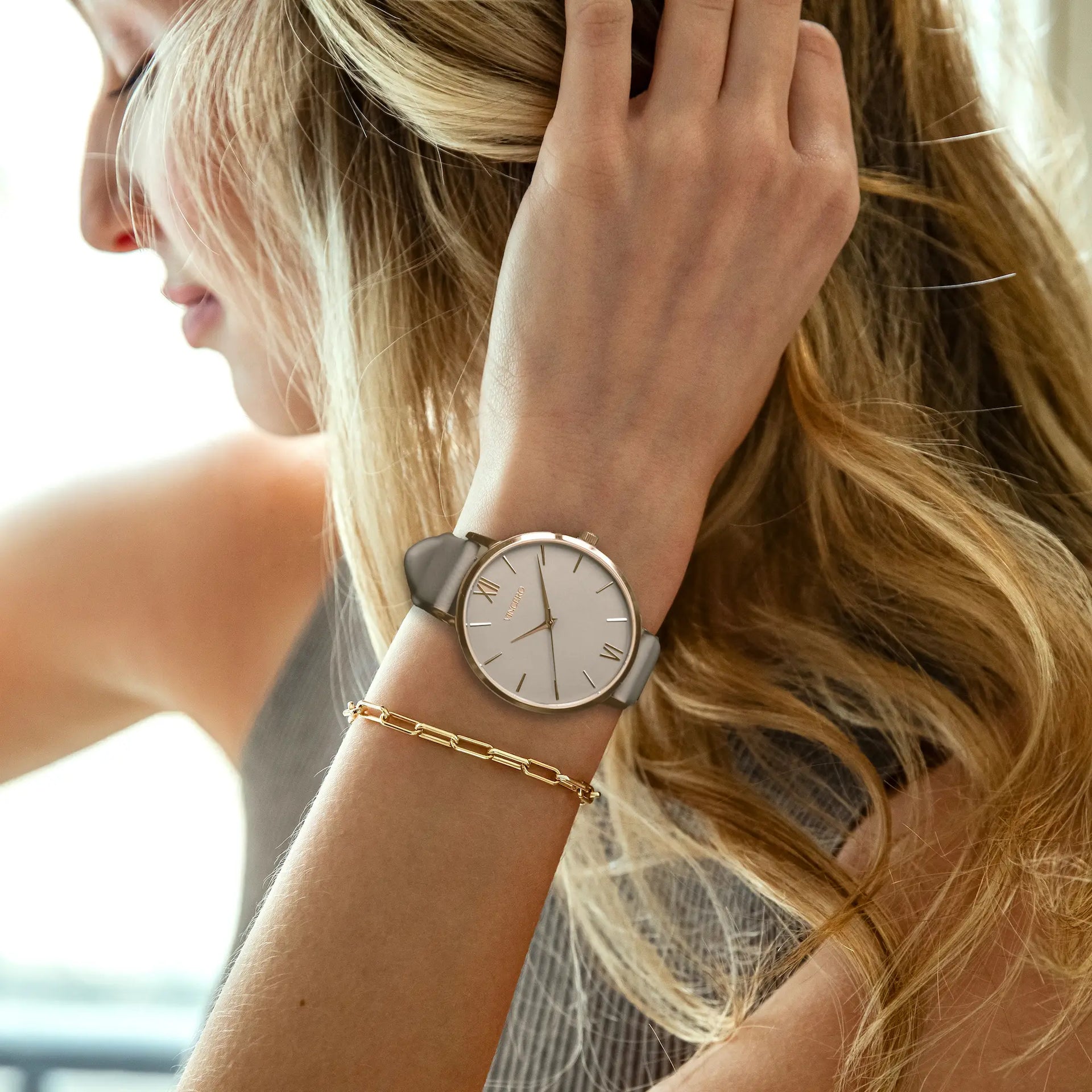 Rose Gold Chain Link Bracelet - Adjustable Stainless Steel