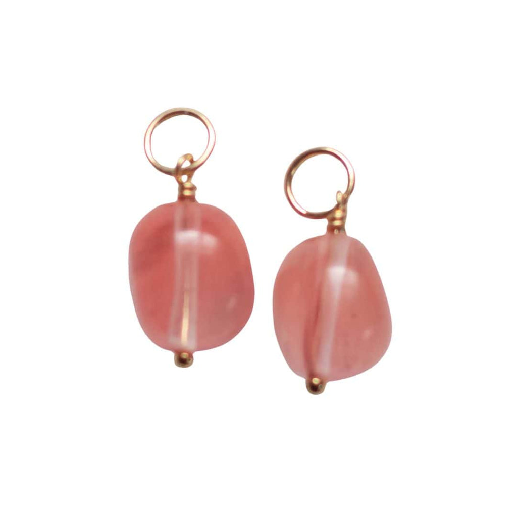 Rose Quartz Hoop Charms