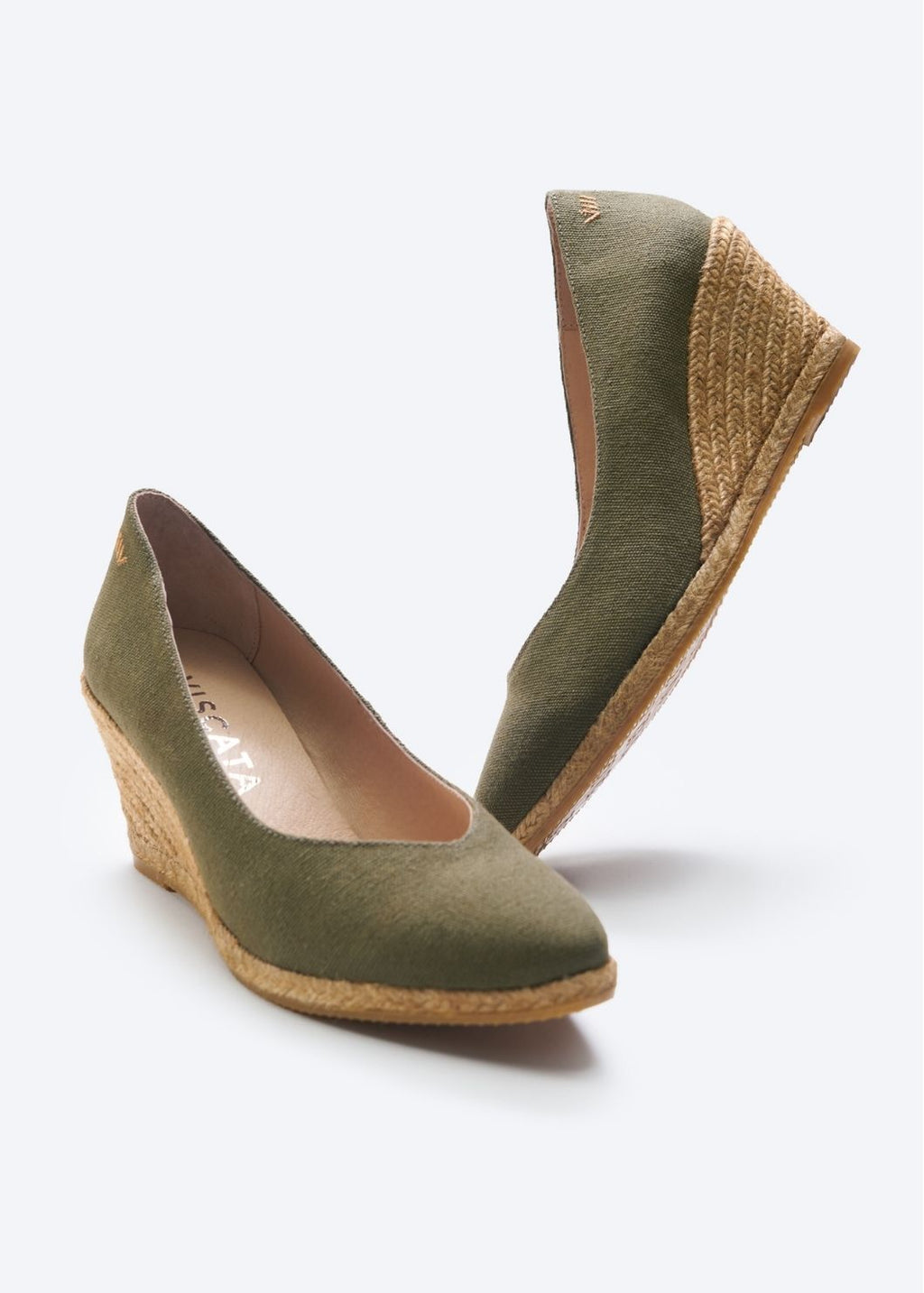 Roses Canvas V Cut Espadrille Wedges