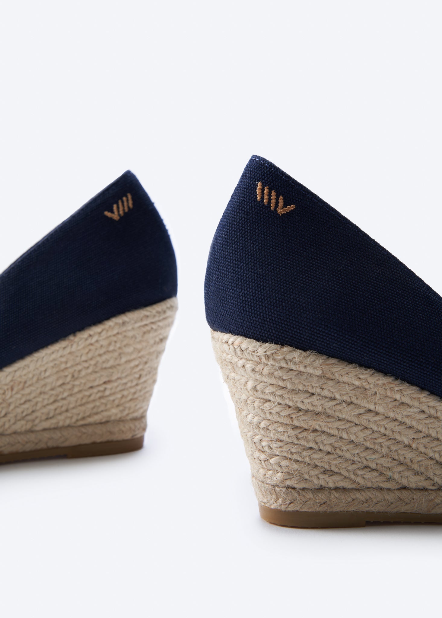 Roses Canvas U Cut Espadrille Wedges