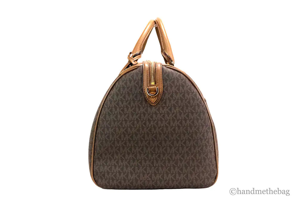 Copy of Michael Kors Travel Extra Large Brown PVC Top Zip Duffle Weekender Luggage Bag