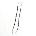 Silver Nazariya anklet with black crystals for a refined look