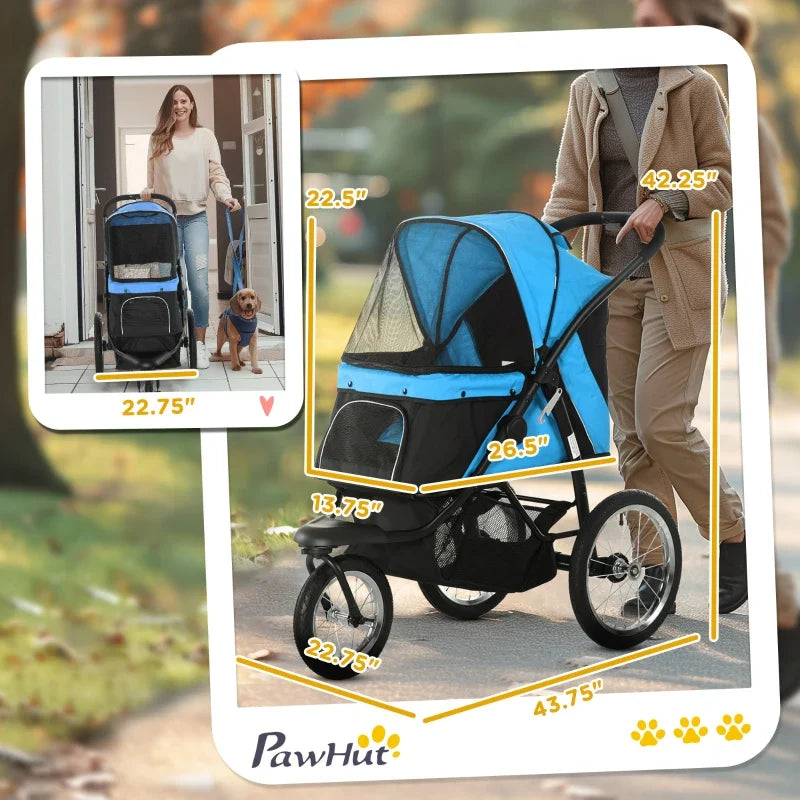3 Wheels Pet Stroller for Small Dogs and Medium Dogs