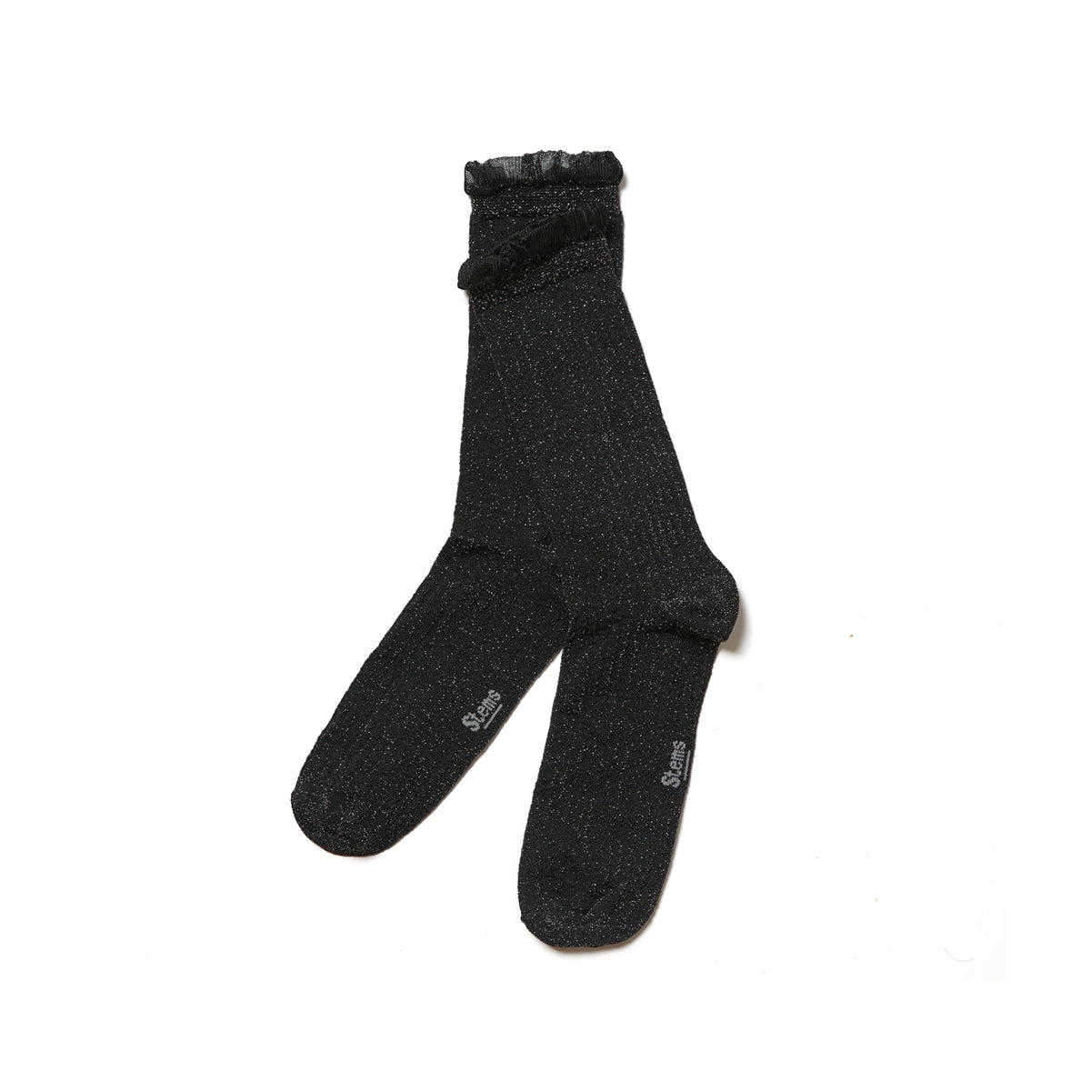 Soft Ruffle Metallic Socks