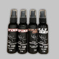 Rut Down hunting scent combo featuring black bottles with white text in a utility style