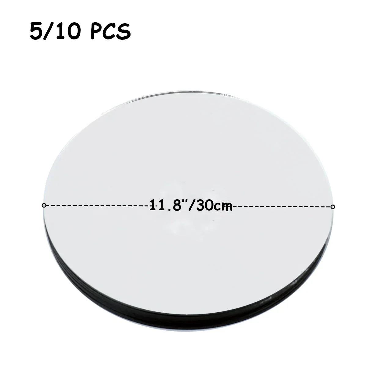 5/10pcs Acrylic Mirror Table Centerpieces, Round Decorative Display Trays for Wedding, Dining & Coffee Tables(20/30cm)
