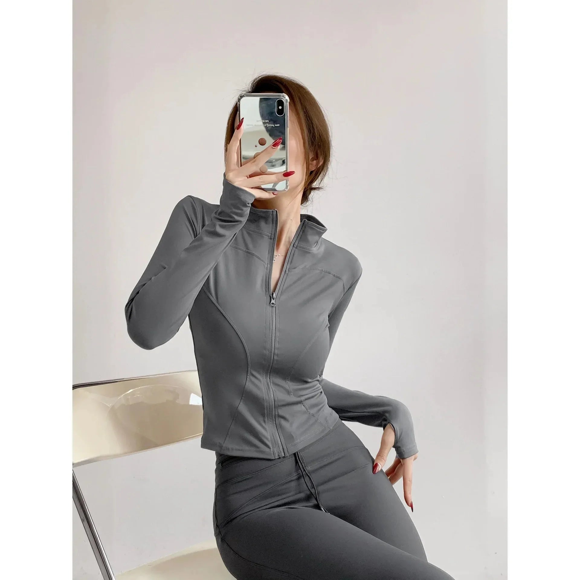 Women Quick-Drying Zip-Up Sports Jacket Slim Fit Activewear - Image 16