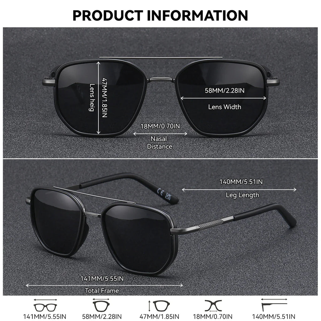 Polygon Polarized Sunglasses with UV400 Protection