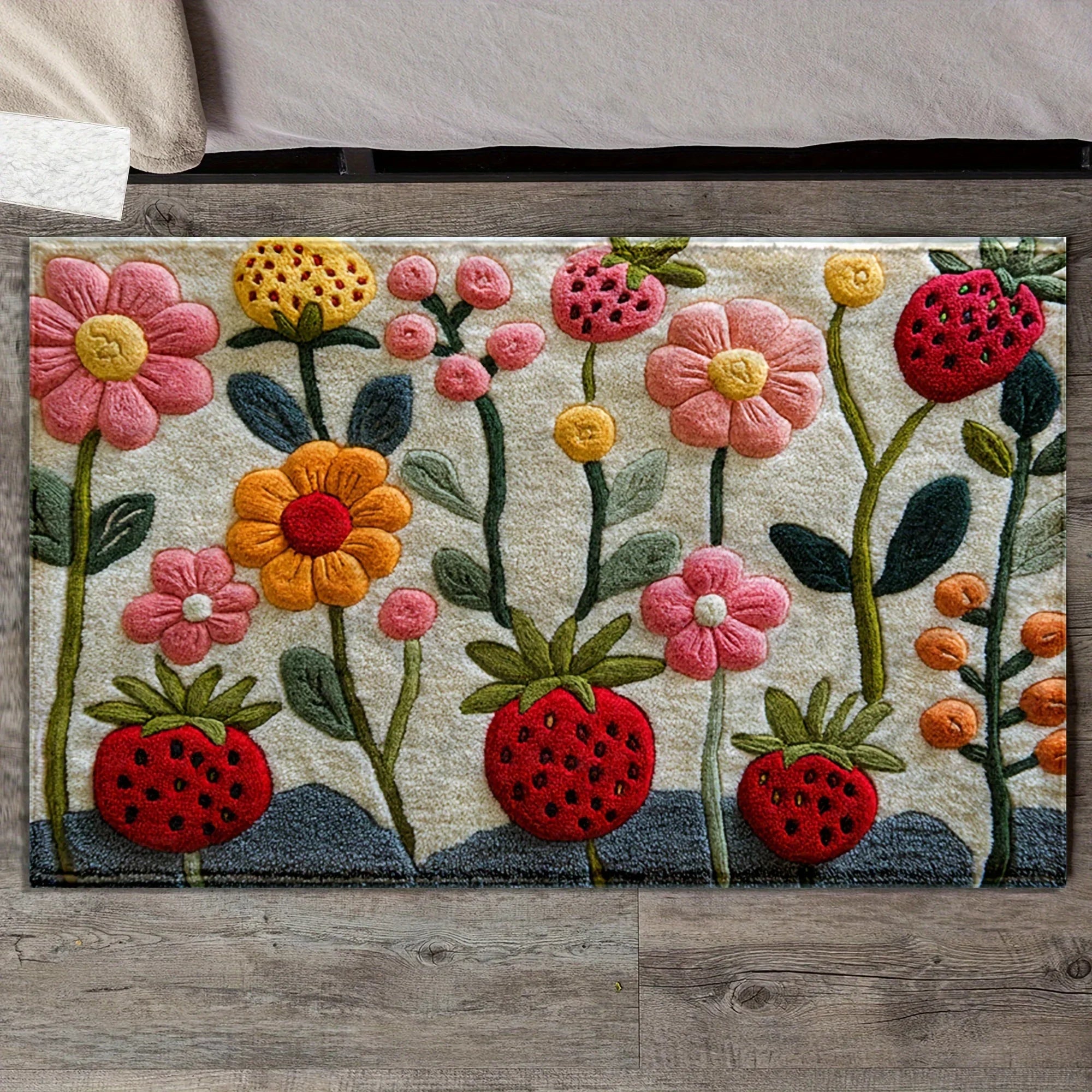 VIKAMA2D Garden Flower Doormat Rug For Bedroom Living Room Carpet Fireplace Floor Mat Kitchen Rug Non-slip Bathroom Mat Home Dec