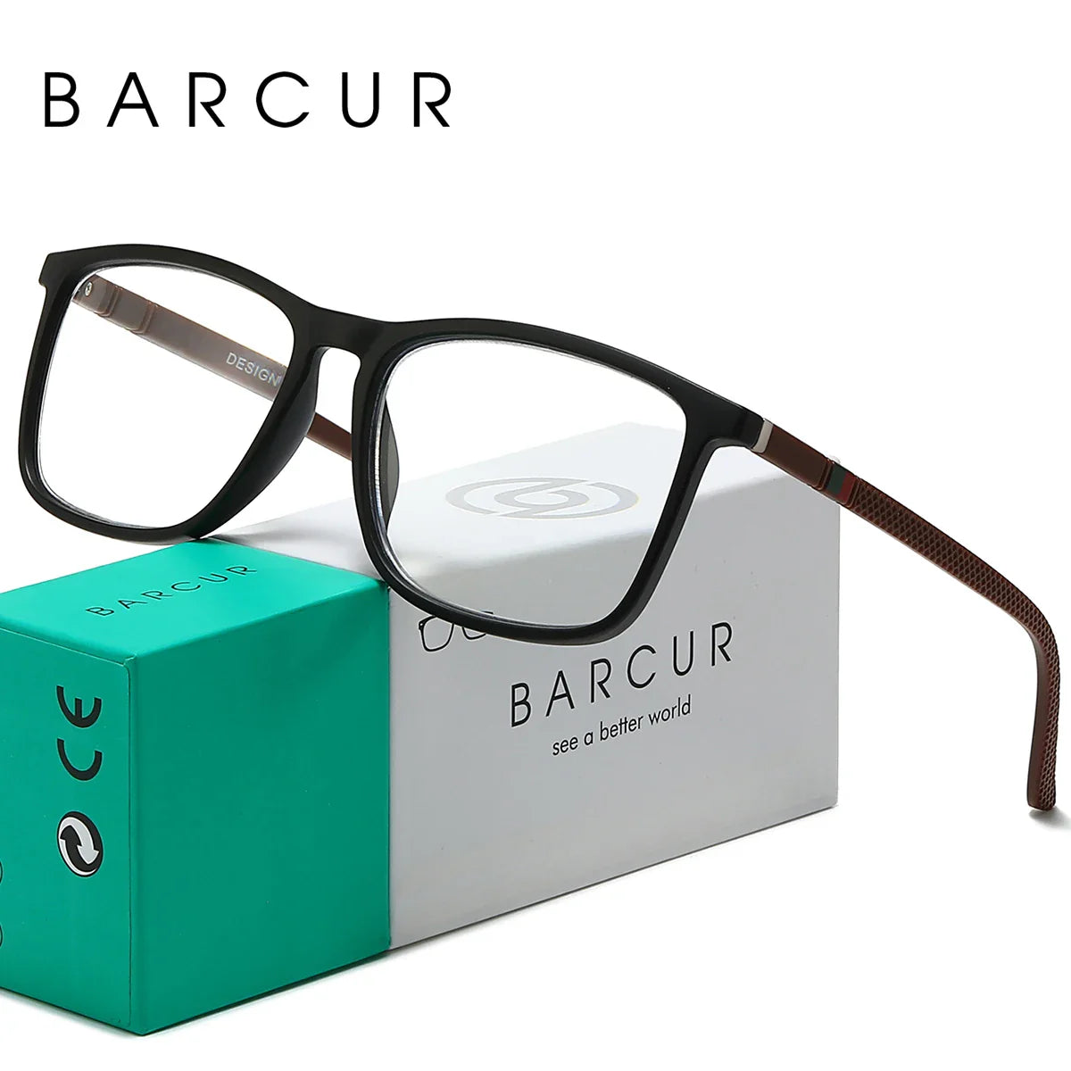 Classic unisex rectangle reading glasses with lightweight frame