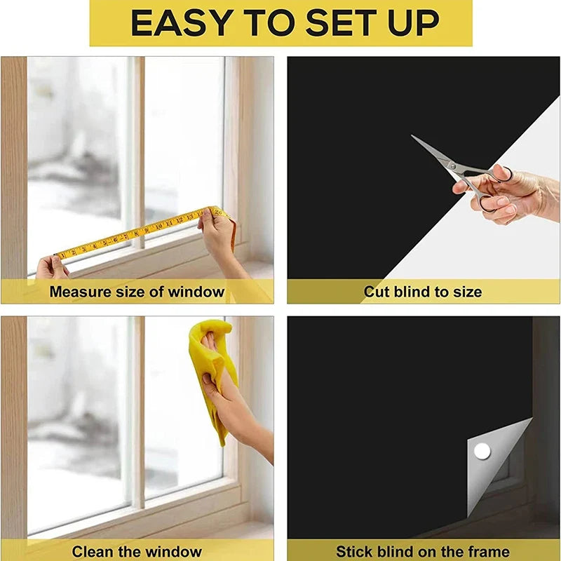 Removable Blackout Window Cloth, 100% Light Blocking Privacy Curtain