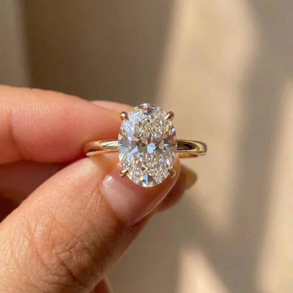 925 Sterling Silve Zircon Gorgeous Shiny Oval Stone Rings For Women Engagement Wedding Luxury High Quality Fine Jewelry Gift