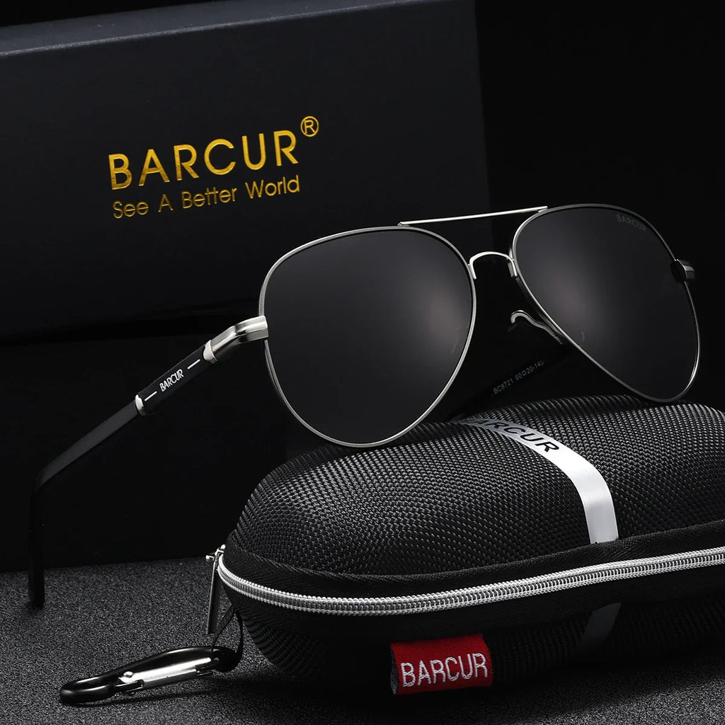 Oversized Pilot Sunglasses with Polarized TAC Lenses and Steel