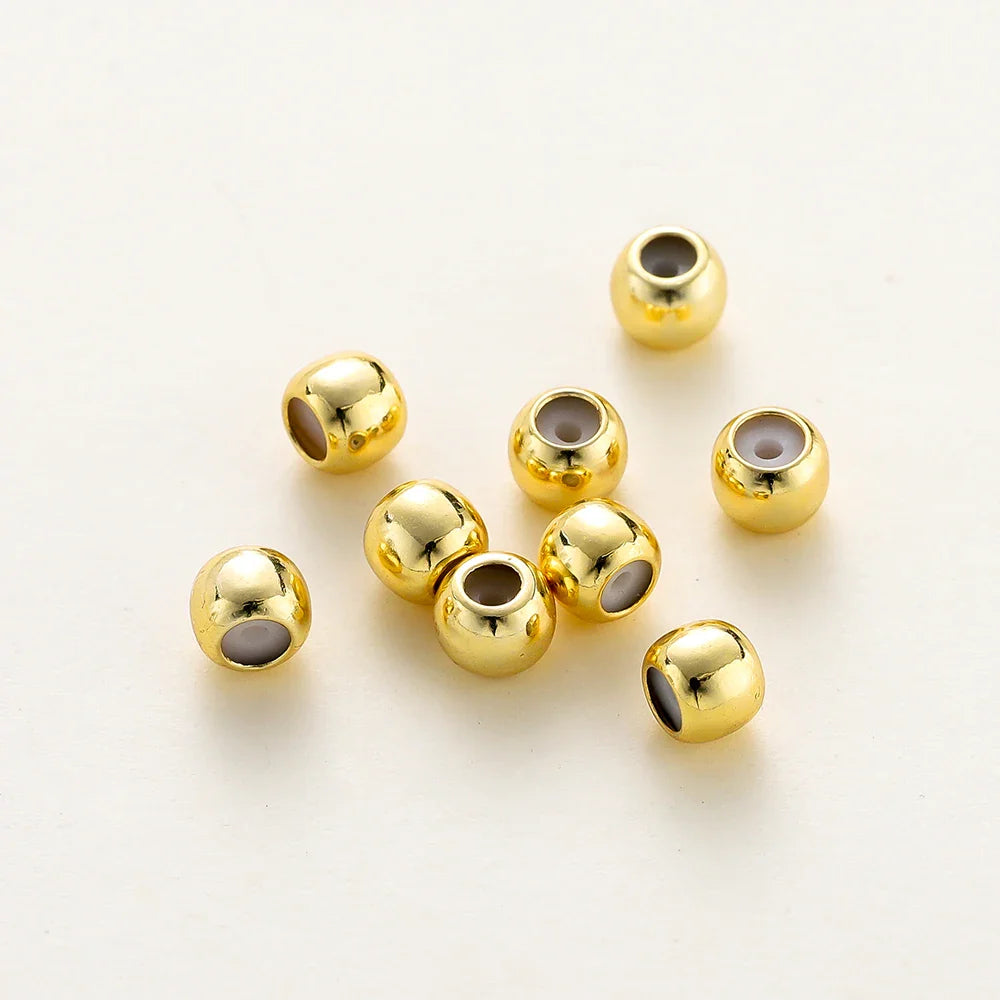 10pcs/lot 14K 18K Real Gold Plated Adjustable Bead With Resine Stopper Spacer Beads Charm Possitioning Beads For Jewelry Finding