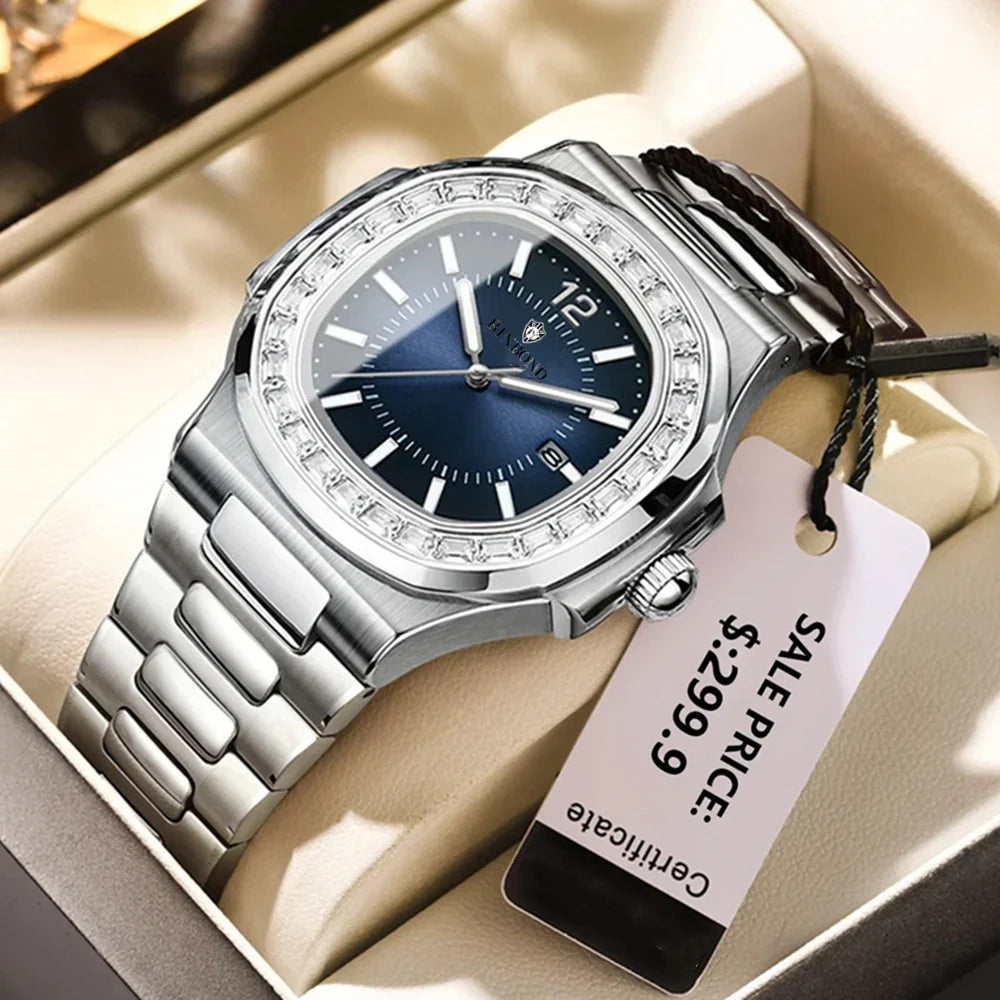 Luxury Digital New Diamond Watch For Man Fashion Quartz Wristwatches Mens Automatic Watches Man Gifts Clock Tudo Por 1 Real