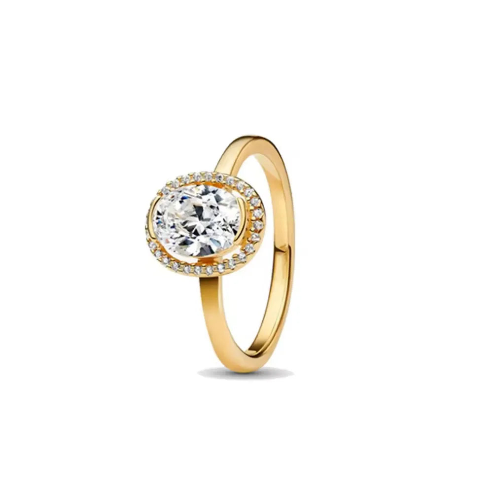 925 Silver Gold Color Heart Stone Rings Ring New Hot Selling Gold Color Rings Suitable For Any Occasion  DIY Birthday Gift