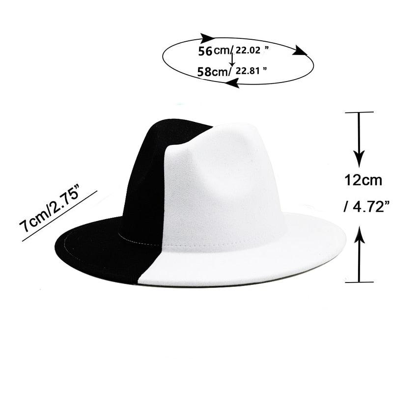 Two-Tone Modern Unisex Fedora Hat with Adjustable Fit