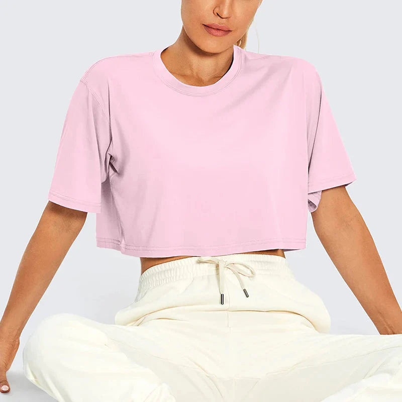 Women's White Y2K Harajuku Style Cotton Crop Top T-Shirt