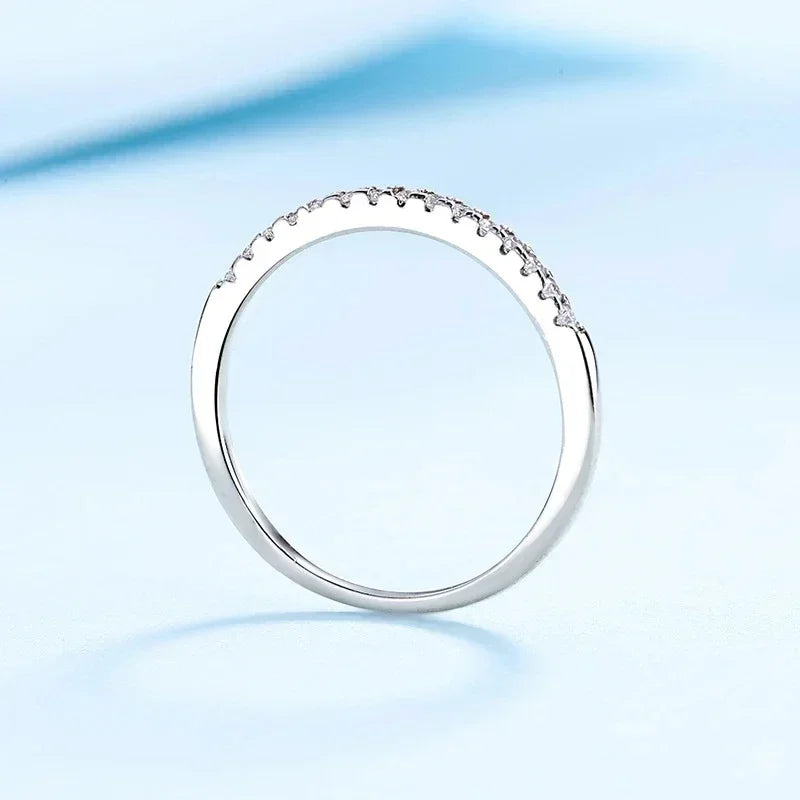 NeeTim Moissanite Ring 925 Sterling Silver with White Gold Plated Lab Diamond Eternity Band Engagement Wedding Rings for Women